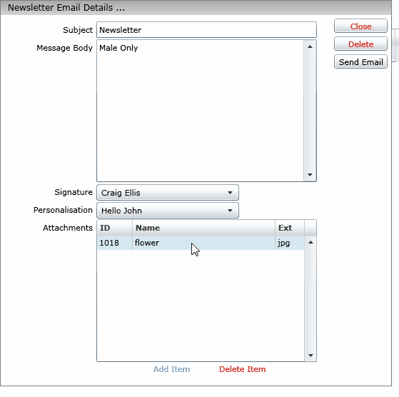 email add attach on web
